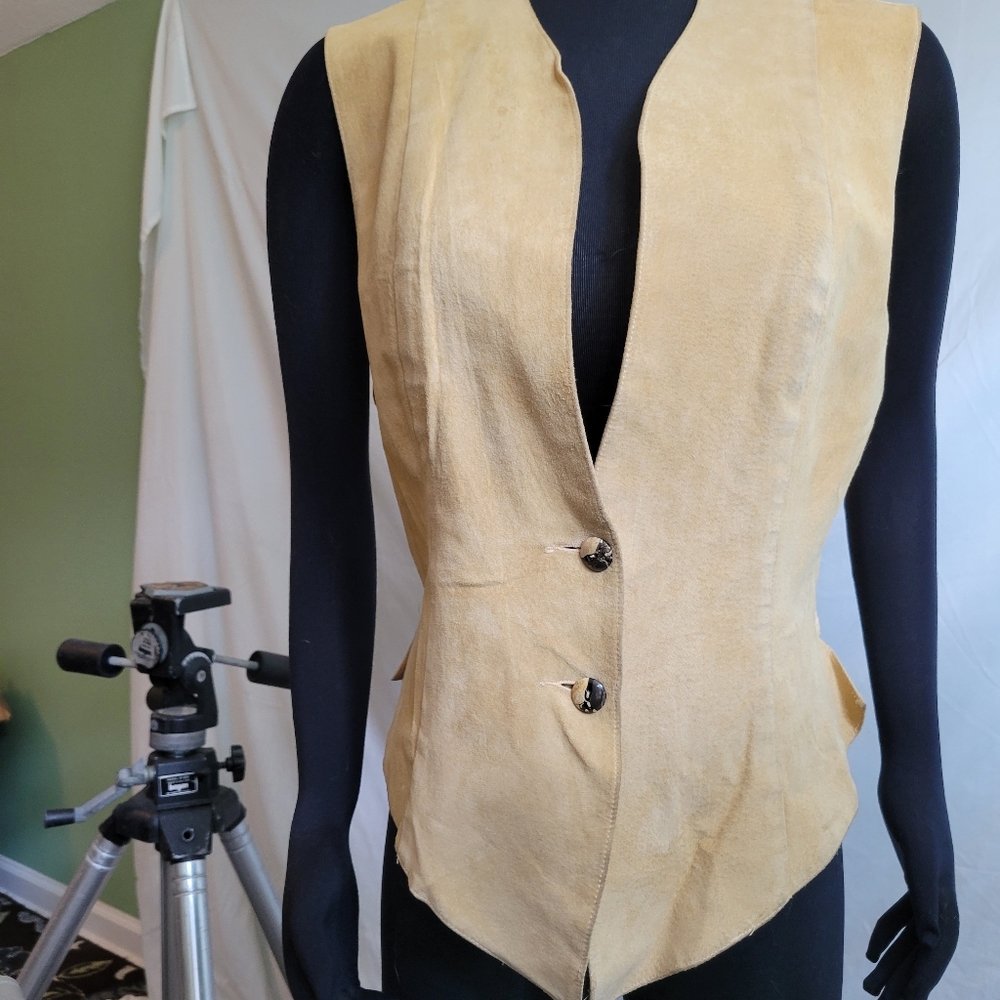 Dorothy Schoelen Large Yellow Leather Vest